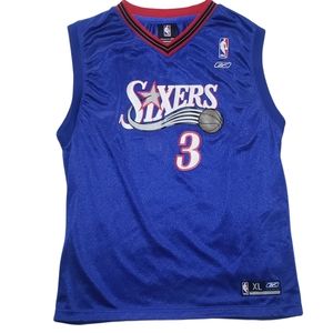 Allen Iverson Philadelphia Sixers Basketball Jersey Reebok XL Youth Vintage